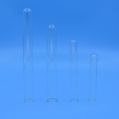 Flat mouth round transparent glass test tube