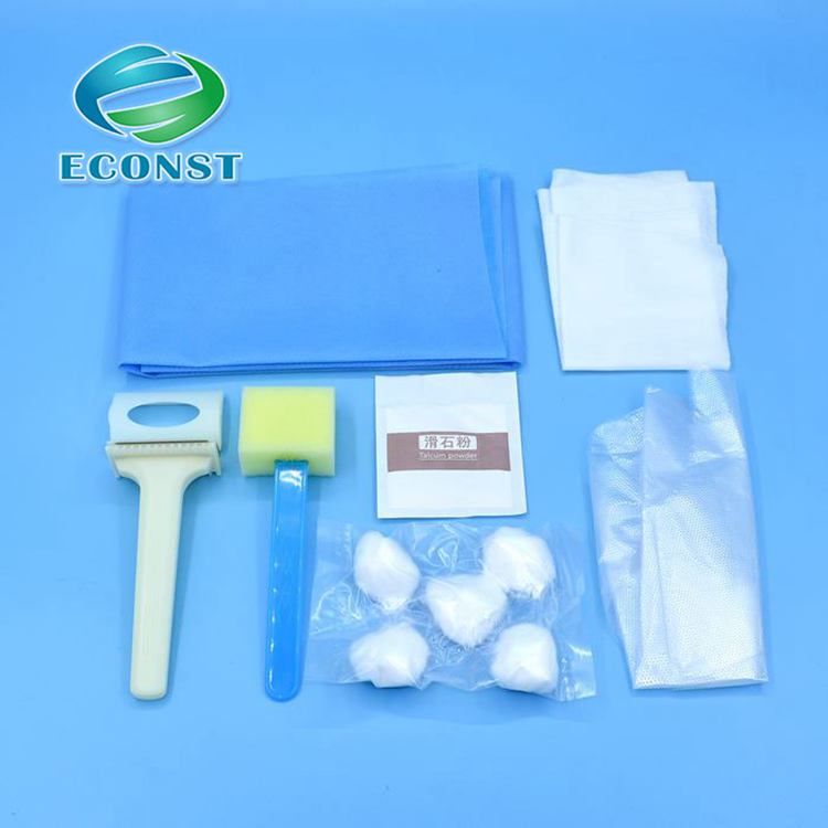 Disposable medical shaving prep tray, skin prepration kit for surgery ( ordinary type) with CE Approved 