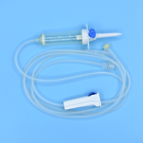 Infusion set with Middle size injection drip chamber 