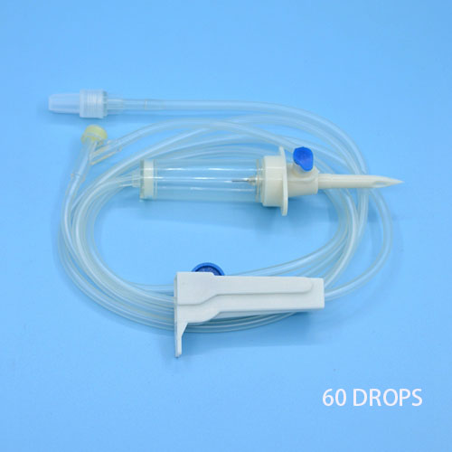 60 Drops Infusion set  with M-SIZE Injection molding drip bucket