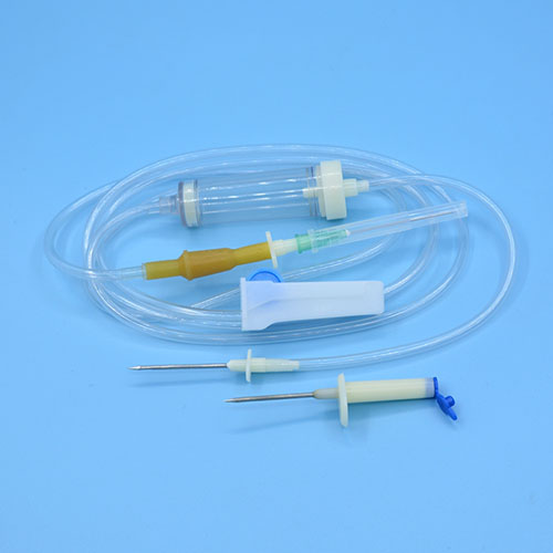Double steel spike Infusion set  with  Special M-SIZE Injection molding drip bucket for russian